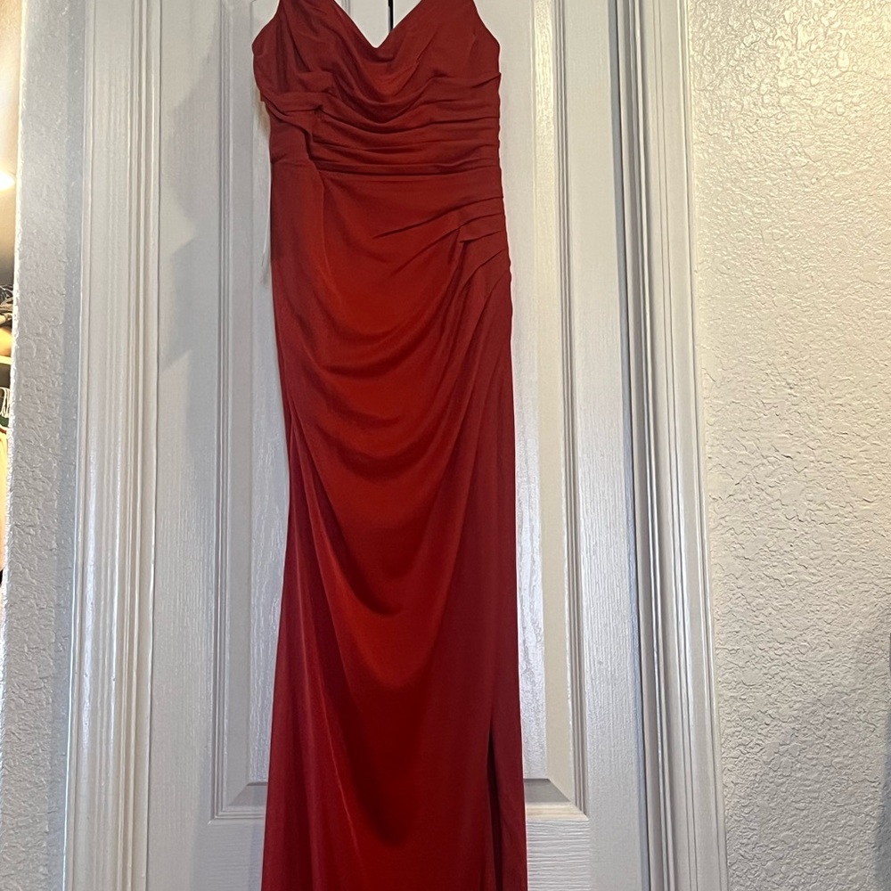 Elegant Rust Evening Gown